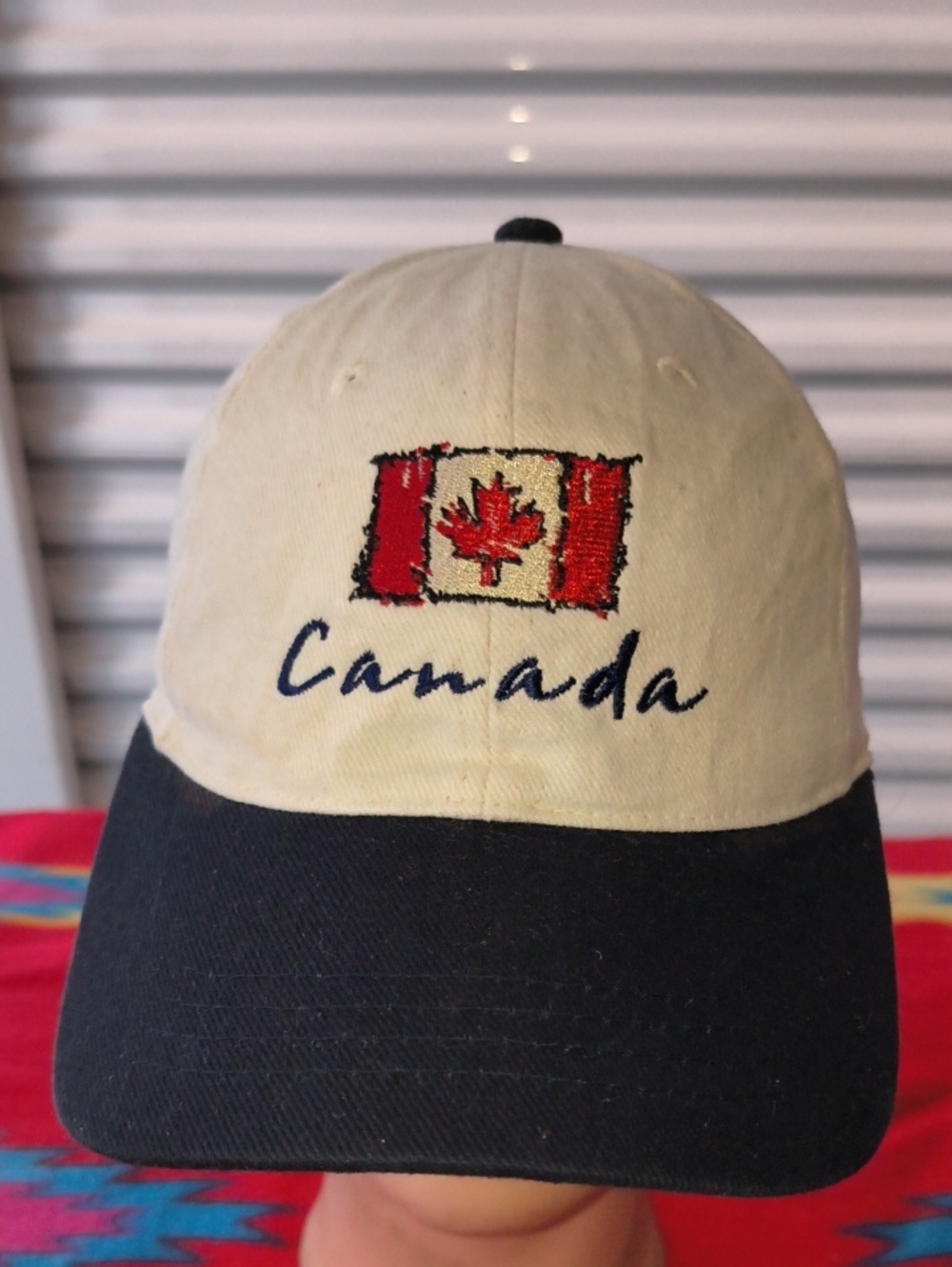 Vtg Canada Embroidered Letters Flag Strapback Hat Cap OSFM